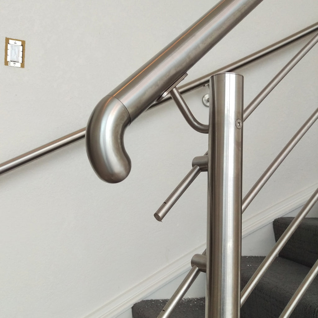 E0032/37/K Angled Knee Wall Square Newel Post - Stainless Stair Parts –  Stainless Stair Parts®