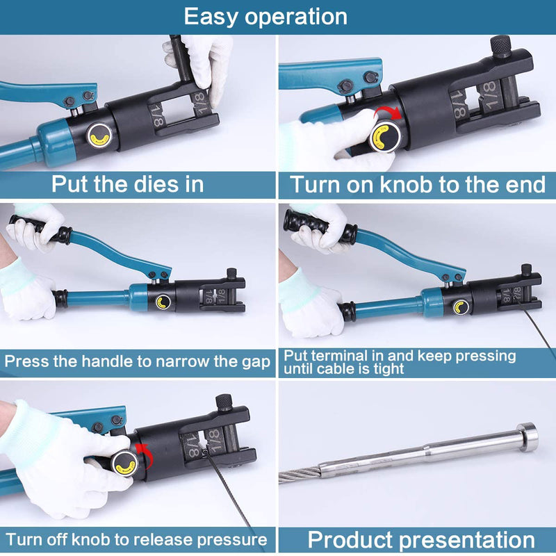 E40685-R Manual Hydraulic Crimping Tool for Cable Terminals (Rental) –  Stainless Stair Parts®